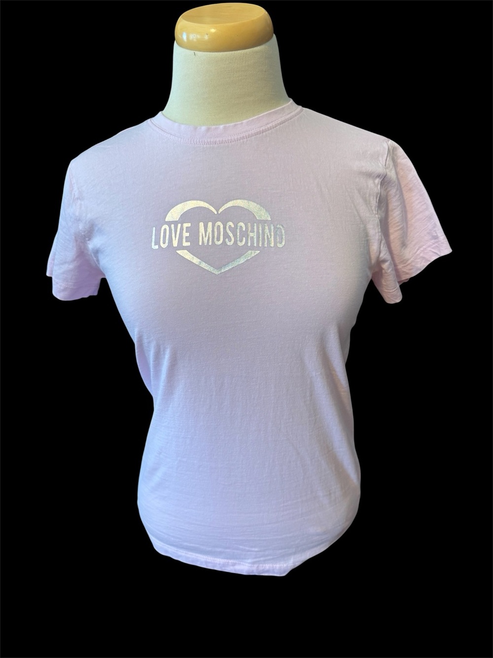 Love Moschino Lilac Logo Tee - women Short Sleeve Shirt size M
